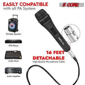 Microphone dynamique cardioïde unidirectionnel portable D0100H7RI9P pour la prise de parole, le chant, le karaoké, les fêtes - Câble audio XLR - Product Image 4