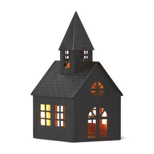 Portavelas Decorativo de Metal Negro con Forma de Caseta para Halloween, Decoración de Mesa, en Oferta - Product Image 2