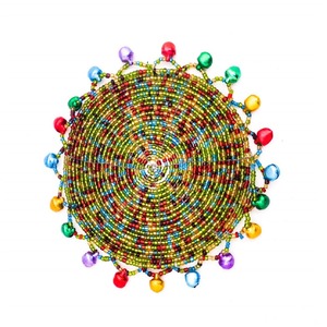 Elegant Glass Seed <b>Beads</b> <b>Coaster</b> Featuring Handmade Craftsmanship Suitable For Hotels Restaurants And Event Decoration Use - Product Image 1