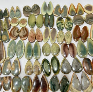 Vente en gros de cabochons en vrac de jaspe impérial paire de pierres précieuses naturelles pour la conception créative de fabrication de bijoux - Product Image 6
