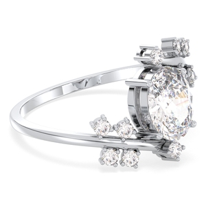 Anillos de compromiso REYES de diseño elegante de plata de ley 925 con moissanita para mujer, regalo de aniversario caro para esposa, joyería fina - Product Image 3