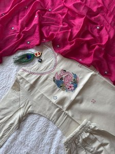 Trending Arrival Women Pure Cotton Kurta Pant Dupatta Set Latest Designer <b>Kurti</b> with Pakistani-Style Salwar Kameez Ethnic Suit - Product Image 4