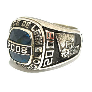 Bague de classe classique personnalisée |   Bague de diplôme personnalisée avec pierre naturelle |   Options en argent 925 - Product Image 2