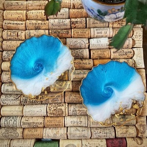 ที่รองแก้วอีพอกซีเรซินสไตล์ Geode สำหรับตกแต่งโต๊ะและเป็นของขวัญ - Product Image 4