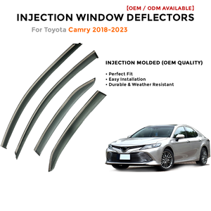 4 déflecteurs de vent pour Toyota Camry 2018-2023, pare-soleil et pare-pluie, visière de fenêtre de voiture injectée - Product Image 2