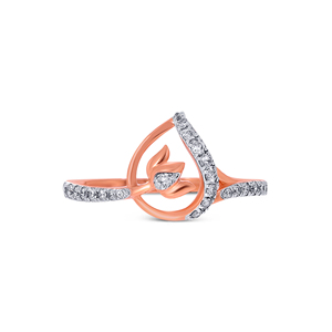 Encantador anillo de diamantes de oro rosa de 14 quilates, piedras de corte redondo de 0,50 quilates, regalo de aniversario para mujer, joyería fina - Product Image 4