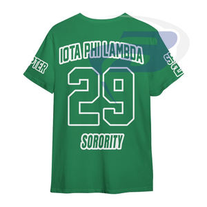 T-shirt de la sororité Iota Phi Lambda, T-shirt en coton vert avec lettres grecques, vêtements de sororité IPL, T-shirt universitaire personnalisé avec n'importe quel design - Product Image 3