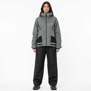 Chaqueta con capucha y ribetes reflectantes personalizados, cortavientos de nailon gris, impermeable, estilo urbano Y2K, fabricante OEM, chaquetas para hombre de EE. UU. - Product Image 3