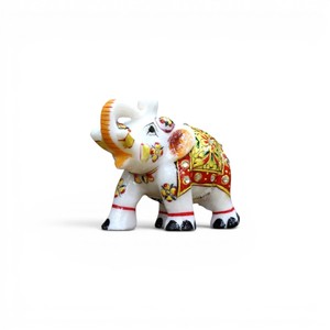 Handcrafted Marble <b>Elephant</b> Figurine | Decorative Hand-Painted <b>Elephant</b> Statue for Home <b>Decor</b> & Gifting - Product Image 2