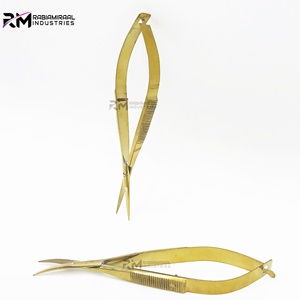 Ciseaux à ressort en or ciseaux de manucure ciseaux à sourcils en acier inoxydable étiquette privée personnalisée et emballage - Product Image 5