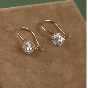 Pendientes de Aro con Diamantes Redondos en Oro Amarillo de 14K, Joyería Fina Elegante para Mujer, Regalo de Lujo, 3.05 Ctw - Product Image 1