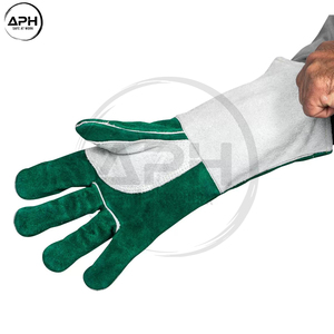 Gants de travail APH SPORTS à manches longues et doigts entiers, paume renforcée, pouce renforcé, robustes, pour atelier industriel, en cuir de vachette de qualité supérieure, pour le soudage - Product Image 3