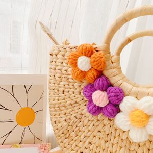 Elegant Handmade Eco-Friendly Water Hyacinth Purse with Beading and Floral Accent Perfect Boho Bag for Summer & Travel - Product Image 3