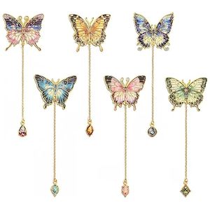 Metal Butterfly <b>Bookmark</b> with Colorful Chain Design Elegant Page Marker for Books Journals Diaries and Gift Collection - Product Image 1