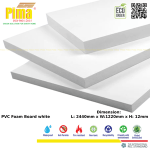 <b>White</b> PVC WPC Foam Board Sheet 12mm Thick 0.6 G/cm3 Density Factory-Produced Moulding Panels for Kitchen Advertising - Product Image 1