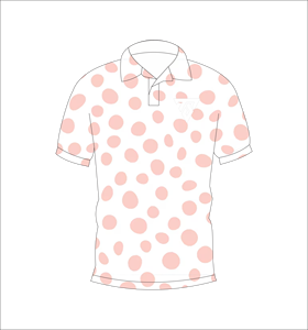 Men’s <b>White</b> Pink Polka Dot <b>Polo</b> Shirt Short Sleeve Casual Breathable Slim Fit Summer Golf Shirt Custom Logo OEM - Product Image 1