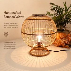 โคมไฟแขวนทำมือจากไม้ไผ่ทรงกลมสไตล์ญี่ปุ่นเอเชียสำหรับตกแต่งภายใน - Product Image 3