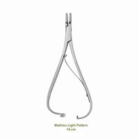 Penjepit Jarum Bermotif Ringan Mathieu 14cm Ujung Bergerigi Bahan Stainless Steel Instrumen Bedah Gigi