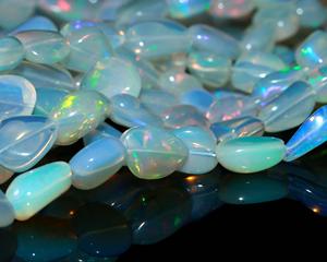 RAY FINE ORNATES Oval <b>Opal</b> Gemstone Beads Natural Stone Strand Third Party Appraisal for <b>Necklace</b> Bracelet Making Semi-Precious - Product Image 1