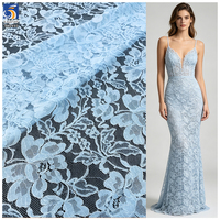 Tissu en dentelle florale élégante YX1490 en coton et nylon cordonné, largeur 150 cm, dentelle florale non extensible pour robes et hauts pour femmes