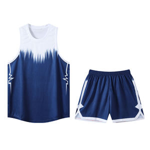Ensemble de maillots de basket imprimés 100 % polyester à séchage rapide, débardeur et short de sport pour hommes, tenue d'entraînement et d'équipe - Product Image 2