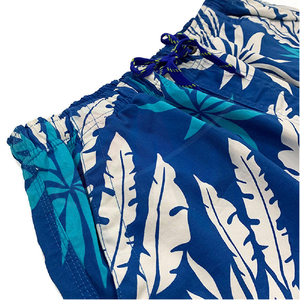 <b>Men's</b> Blue <b>Floral</b> Print Board <b>Shorts</b> Quick Dry Drawstring Casual <b>Swim</b> <b>Shorts</b> Mid Waist Polyester - Product Image 3