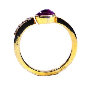 Bijoux en argent sterling 925 plaqué or pour occasions spéciales, pierre précieuse tourmaline, bague classique pour femmes - Product Image 4