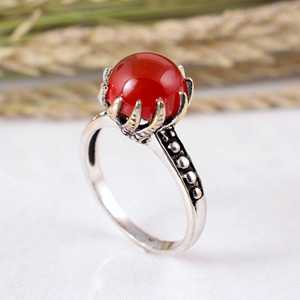 Bijou artisanal en argent sterling 925 avec cornaline orange naturelle, serti clos, style vintage, délicat, pour mariage et soirée, cadeau unisexe - Product Image 4