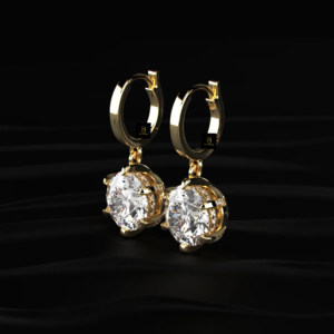 Round Cut Solitaire <b>Diamond</b> Leverback <b>Dangle</b> <b>Earrings</b> Lab Grown <b>Diamond</b> Ring Yellow Gold White Gold Rose Gold Elegant Jewelry - Product Image 5
