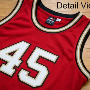 Custom Basketball Jersey Red Sleeveless Mesh 45 Number <b>Screen</b> Printed Unisex Adult Team Apparel Polyester Sport Wear Jerseys - Product Image 6