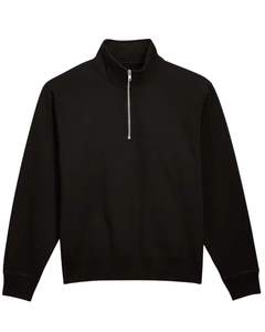 Sweat-shirts personnalisés pour hommes en coton biologique, fermeture éclair 1/4, logo personnalisé, col montant, coupe ample, prix de gros - Product Image 2