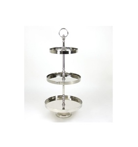 Base para Pastel Plateada, Base Redonda de Madera, Diseño Elegante para Servir Pasteles, Base para Pastel de Bodas, Base para Pastel de Aniversario - Product Image 1