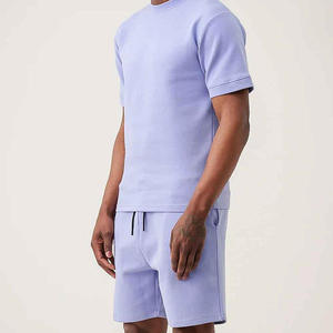 Ensemble de survêtement d'été pour homme en coton à manches courtes, avec logo personnalisé, t-shirts et shorts - Product Image 2
