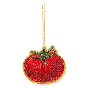 Adorno Navideño de Limón Hecho a Mano con Cuentas y Bordado, Decoración Colgante para Árbol de Navidad - Product Image 2