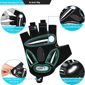 Guantes de gimnasio de medio dedo, transpirables, de malla, para levantamiento de pesas, entrenamiento físico, correa de muñeca ajustable, unisex - Product Image 3