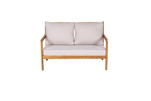 Moderno de madera maciza sofá blanco cojines resistentes a la intemperie respetuoso con el medio ambiente al aire libre conjunto de muebles para patio hoteles villas - Product Image 3