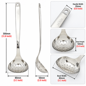 Jaya Mata JM354 Stainless Steel Colander Ladle 300mm Durable 304 Steel Hot Pot Strainer for Home Restaurant and Catering - Product Image 5