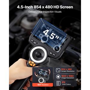 Endoscopio Industriale con Schermo IPS HD da 4,5 Pollici, Zoom 8X, Lente Sottile da 0,24 Pollici, Boroscopio Articolato a 360°, Articolazione a 4 Vie, 1920 X 1080 - Product Image 4