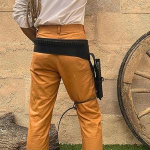 Sangle de cartouches tactique réglable pour la chasse et le tir, 10 compartiments, en cuir de vachette véritable de qualité supérieure, robuste, à dégagement rapide - Product Image 5