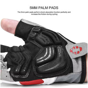 Meilleurs gants de cyclisme de course en cuir, nouveau design, demi-doigts, respirants, durables, antidérapants, avec fermeture auto-agrippante réglable et sangle de poignet - Product Image 2