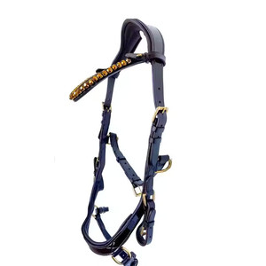 Bridon de cheval en cuir souple de haute qualité, réglable, avec design personnalisable, léger pour l'équitation, rembourré et de qualité supérieure - Product Image 1