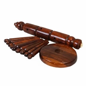 Wooden Jewelry Display Rack <b>Round</b> <b>Table</b> Top Storage Organizer Rustic Style Multifunctional Bangle Stand For Bangles Organization - Product Image 2
