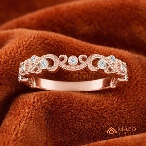 Anillo de Boda de Eternidad Vintage con Diamantes de Moissanita en Oro Rosa para Mujer, Joyería de EE. UU. - Product Image 3