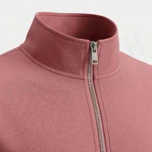 Men's Solid <b>Pink</b> <b>Tracksuit</b> Full Zip Stand Collar Casual Sportswear Breathable Cotton Jogger Set Autumn Wear - Product Image 4