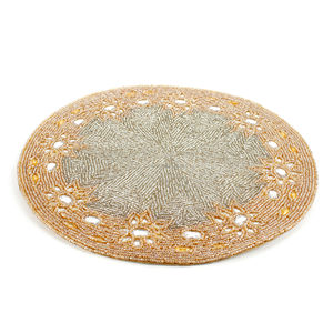 Luxury Kitchen Decor <b>Beaded</b> <b>Placemat</b> Round Pattern Cloth and Polyester for Dining Table Restaurant or Hotel Design - Product Image 2