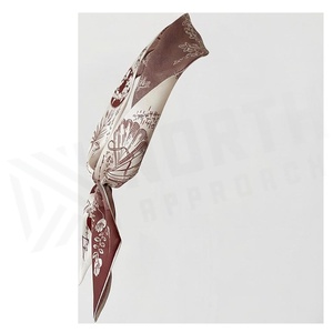 NORTH APPROACH Women's <b>Square</b> <b>Silk</b> <b>Scarf</b> Floral Print Elegant Multi-Functional Fashion Accessory All Seasons - Product Image 3