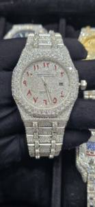 Reloj Cronógrafo Mecánico de Lujo con Diamantes Moissanite, Totalmente Cubierto de Piedras, Unisex, Estilo Hip Hop, Correa de Acero Inoxidable de 16 mm - Product Image 2