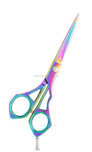 Tijeras de peluquero, tijeras de corte de pelo profesionales con revestimiento de titanio arcoíris, herramienta de peluquería de salón de acero inoxidable colorida - Product Image 5