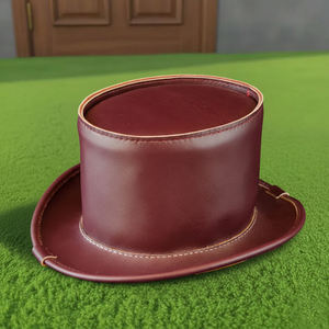 Dernier design, vente en gros, chapeau haut-de-forme en cuir marron fait main de qualité supérieure, costume steampunk victorien - Product Image 3
