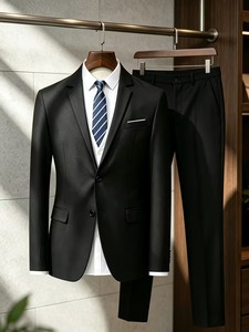 Traje de Negocios de Lujo para Hombre, Color Rojo Vino Borgoña, 100% Algodón Velour, 2 Piezas, Corte Entallado, Formal, para Boda, Novio, Graduación, Blazer - Product Image 4